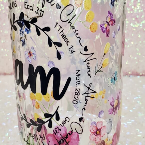 ☕"I Am" Inspirational/Religious 16oz Glass Cup☕BUNDLE & SAVE - Picture 8 of 11